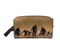 Borsa da toilette da viaggio con stampa zombie, borsa per il trucco da appendere, organizer versatile per donne e uomini