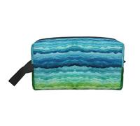 Borsa da toilette da viaggio con strisce acquerello Borsa da trucco da viaggio personalizzata con strisce acquerello Grande capacità con cerniera Borsa da toilette portatile multistile da viaggio, ide