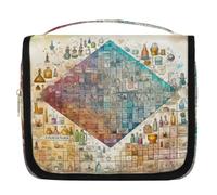 Borsa da toilette da viaggio con tavola periodica per chimica, per donne, uomini, bambini, ragazze, ragazzi, trucchi, cosmetici, da appendere, per articoli da toeletta, organizer da doccia, Colore,