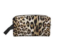 Borsa da toilette da viaggio con texture leopardata Borsa da trucco da viaggio personalizzata con texture leopardata Grande capacità con cerniera Borsa da toilette da viaggio portatile multistile, ide