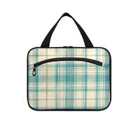 Borsa da toilette da viaggio da appendere a quadri verde e bianca per con gancio, kit da barba essenziale per viaggiatori Hotel maleta para maquillaje L