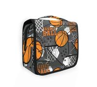 Borsa da toilette da viaggio da appendere alla pallacanestro moderna per donne, uomini e ragazze, borsa organizer impermeabile per trucchi e cosmetici da viaggio, Multi, Beauty case