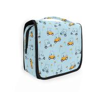 Borsa da toilette da viaggio da appendere blu arancione per visitare l'auto, kit per il trucco, organizer per cosmetici, per uomini e donne