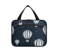 Borsa da toilette da viaggio da appendere blu navy teatro mongolfiera per le donne con gancio, borsa portatile di design per il trucco per le donne deve lavorare cartera para maquillaje L