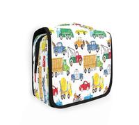 Borsa da toilette da viaggio da appendere, carino, camion, auto, per donne, uomini e ragazze, veicolo di trasporto, impermeabile, per trucchi e cosmetici, borsa organizer per oggetti essenziali da