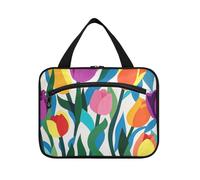 Borsa da toilette da viaggio da appendere con fiori colorati con gancio, borsa da barba pieghevole di design per gli uomini per gli elementi essenziali da viaggio per le donne lavoro bolso de para