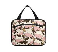 Borsa da toilette da viaggio da appendere con mucca del fumetto carino per gli uomini con gancio, organizzatore cosmetico chic di design per crociera viaggio zaino in spalla estuche de maquillaje para