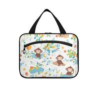 Borsa da toilette da viaggio da appendere con scimmie carine del fumetto fresco con gancio, borsa da toilette da appendere alla moda per le donne toilette da viaggio estuche para brochas maquillaje L