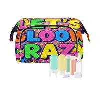 Borsa da toilette da viaggio da appendere Let Glow Crazy Retro Colorful Zipper Change borsa per articoli da toeletta kit da viaggio organizer