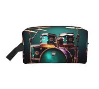 Borsa da toilette da viaggio da uomo, con stampa, borsa cosmetica spaziosa per le donne, bianco, Taglia unica