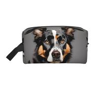 Borsa da toilette da viaggio da uomo, con stampa di razza di cane, borsa cosmetica spaziosa per le donne, bianco, Taglia unica