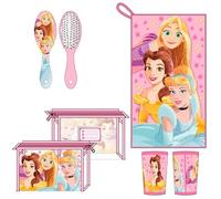 Borsa da toilette da viaggio Disney Princess - Rosa - 23 x 15 x 8 cm - Grande capacità di stoccaggio - Chiusura a cerniera - Prodotto originale disegnato in Spagna