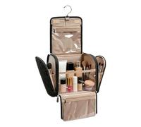 Borsa da toilette da viaggio grande, custodia organizer per trucchi appendibile, borsa per cosmetici spaziosa con scomparti multipli, custodia da toilette resistente, organizer da viaggio con elegante