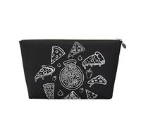 Borsa da toilette da viaggio in pelle color oro, grande, riutilizzabile, con costellazione della pizza (1) custodia portatile per cosmetici con cerniera, Oro, taglia unica