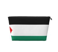 Borsa da toilette da viaggio in pelle con stampa bandiera della Palestina per donna borsa da viaggio per articoli da toeletta borsa cosmetica borsa per trucco, Argento, Taglia unica, Beauty case