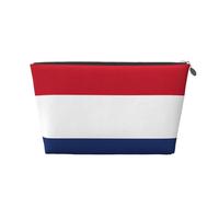 Borsa da toilette da viaggio in pelle con stampa bandiera olandese per donna borsa da viaggio per articoli da toeletta borsa cosmetica borsa per trucco, Argento, Taglia unica, Beauty case