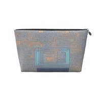 Borsa da toilette da viaggio in pelle con stampa codice di programmazione per donna borsa da viaggio per articoli da toeletta borsa cosmetica borsa per trucco, Argento, Taglia unica, Beauty case