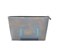 Borsa da toilette da viaggio in pelle con stampa codice di programmazione per donna borsa da viaggio per articoli da toeletta borsa cosmetica borsa per trucco, Oro, Taglia unica, Beauty case