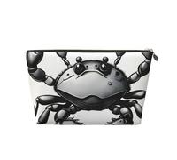 Borsa da toilette da viaggio in pelle con stampa granchio del fumetto per le donne borsa da viaggio per articoli da toeletta borsa cosmetica borsa per il trucco, Oro, Taglia unica, Beauty case