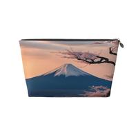 Borsa da toilette da viaggio in pelle con stampa paesaggistica del Monte Fuji Giappone per le donne Borsa da viaggio per articoli da toeletta Borsa cosmetica Borsa per, Argento, Taglia unica, Beauty