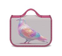 Borsa da toilette da viaggio iridescente Dove Pastel Rainbow Color per donna, organizer per trucco da appendere con gancio per shampoo