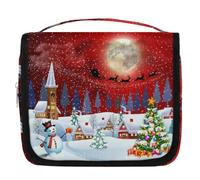 Borsa da toilette da viaggio Merry Christmas per donne, uomini, bambini, ragazze e ragazzi, borsa cosmetica da appendere per le vacanze di Natale, borsa da bagno organizer per articoli da toeletta
