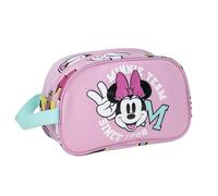 Borsa da toilette da viaggio Minnie - Colore fucsia - 16 x 10 x 26 cm - Chiusura a cerniera - Borsa da toilette versatile e resistente - Prodotto originale disegnato in Spagna