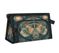 Borsa da toilette da viaggio misteriosa con segno etnico con farfalla per donne, uomini, ragazze e ragazzi, borsa multifunzionale per il trucco, borsa per il lavaggio degli articoli da toeletta