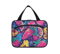 Borsa da toilette da viaggio per appendere la frutta con la pittura a olio di colore per con gancio, borse portatili della medicina del progettista per papà Viaggiare maleta para maquillaje L