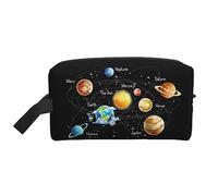 Borsa da toilette da viaggio per il pianeta del solare Borsa per il trucco da viaggio per il pianeta del solare, Borsa per cosmetici da viaggio portatile di grande capacità per donne e