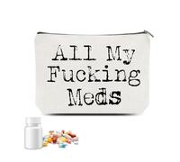 Borsa da toilette da viaggio per medicine per uomini e donne divertente borsa organizer per medicine in tela meds pillole borse cosmetiche per infermiere dottore Natale compleanno apprezzamento regali