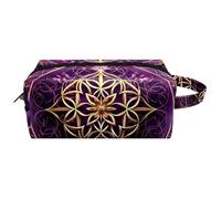 Borsa da toilette da viaggio,piccola borsa per il trucco,amore mandala viola cosmico,borsa per il trucco da donna