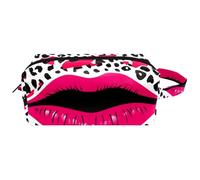 Borsa da toilette da viaggio,piccola borsa per il trucco,Bacio di leopardo astratto contemporaneo,borsa per il trucco da donna