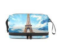 Borsa da toilette da viaggio,piccola borsa per il trucco,cielo degli alberi della torre eiffel,borsa per il trucco da donna