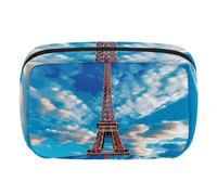 Borsa da toilette da viaggio,piccola borsa per il trucco,cielo degli alberi della torre eiffel,borsa per il trucco da donna