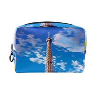 Borsa da toilette da viaggio,piccola borsa per il trucco,cielo degli alberi della torre eiffel,borsa per il trucco da donna