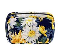 Borsa da toilette da viaggio,piccola borsa per il trucco,Fiore Acquerello Margherita Girasole,borsa per il trucco da donna