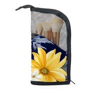 Borsa da toilette da viaggio,piccola borsa per il trucco,Fiore Acquerello Margherita Girasole,borsa per il trucco da donna