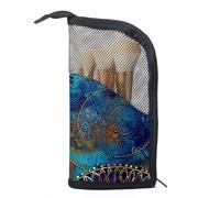 Borsa da toilette da viaggio,piccola borsa per il trucco,Fiore della mandala dell'acquerello dell'annata,borsa per il trucco da donna