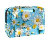 Borsa da toilette da viaggio,piccola borsa per il trucco,fiore giallo margherita bianca,borsa per il trucco da donna