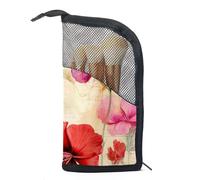 Borsa da toilette da viaggio,piccola borsa per il trucco,Fiori d'epoca d'estate d'epoca,borsa per il trucco da donna