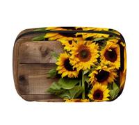 Borsa da toilette da viaggio,piccola borsa per il trucco,fiori su fondo di legno vecchio,borsa per il trucco da donna