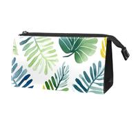 Borsa da toilette da viaggio,piccola borsa per il trucco,Foglie di palme verdi tropicali,borsa per il trucco da donna