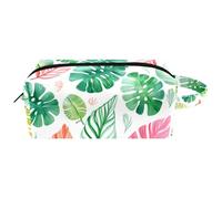 Borsa da toilette da viaggio,piccola borsa per il trucco,Foglie di palme verdi tropicali,borsa per il trucco da donna