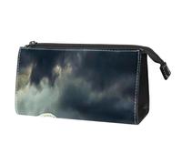Borsa da toilette da viaggio,piccola borsa per il trucco,Giorno nuvoloso della bandiera americana dell'aquila,borsa per il trucco da donna