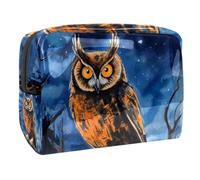 Borsa da toilette da viaggio,piccola borsa per il trucco,gufo volante notturno della foresta,borsa per il trucco da donna