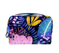 Borsa da toilette da viaggio,piccola borsa per il trucco,La giungla tropicale lascia i fiori,borsa per il trucco da donna