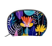 Borsa da toilette da viaggio,piccola borsa per il trucco,La giungla tropicale lascia i fiori,borsa per il trucco da donna