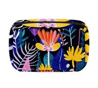 Borsa da toilette da viaggio,piccola borsa per il trucco,La giungla tropicale lascia i fiori,borsa per il trucco da donna