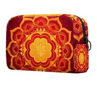 Borsa da toilette da viaggio,piccola borsa per il trucco,Mandala etnico del fiore dell'annata,borsa per il trucco da donna